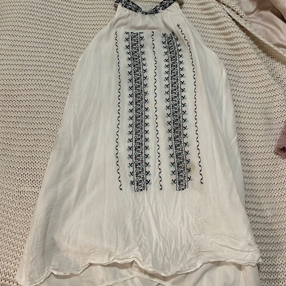 White haltered dress